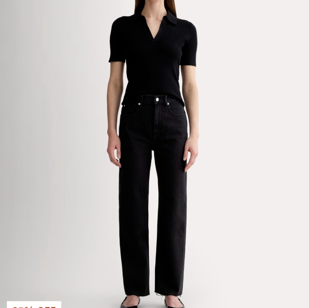 Everlane Women's Straight Leg Black Jeans